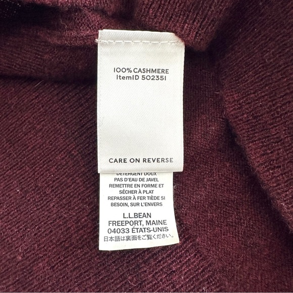 L.L. Bean Signature Cashmere Burgundy Batwing Sweater Poncho Size XS/S - Picture 8 of 10